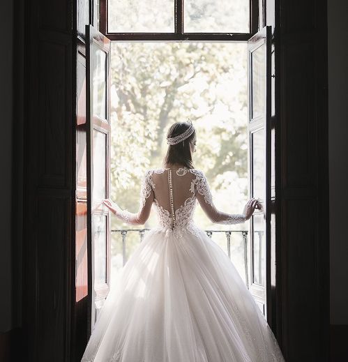 Woman wearing a wedding dress